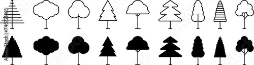 Set of trees icons