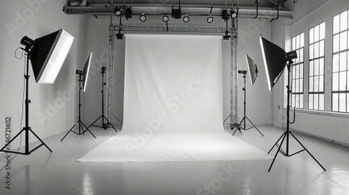 Professional Photo Studio Setup  Perfect Lighting Equipment created with Generative AI technology