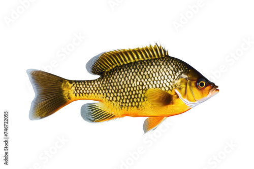 a high quality stock photograph of a single panfish fish isolated on transparent background