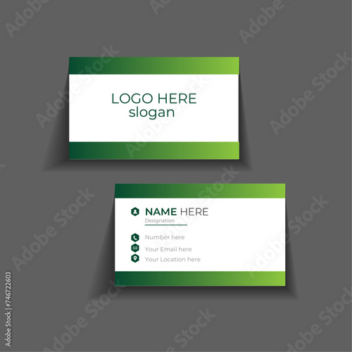 green template design, clean and simple business card design, 