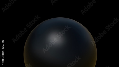 Quadro em tela Abstract black sphere. Computer generated 3d render