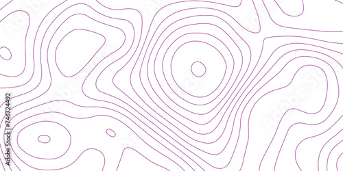 Abstract background with topographic contour map with purple color geographic line map .white wave paper curved reliefs abstract background .vector illustration of topographic line contour map design.