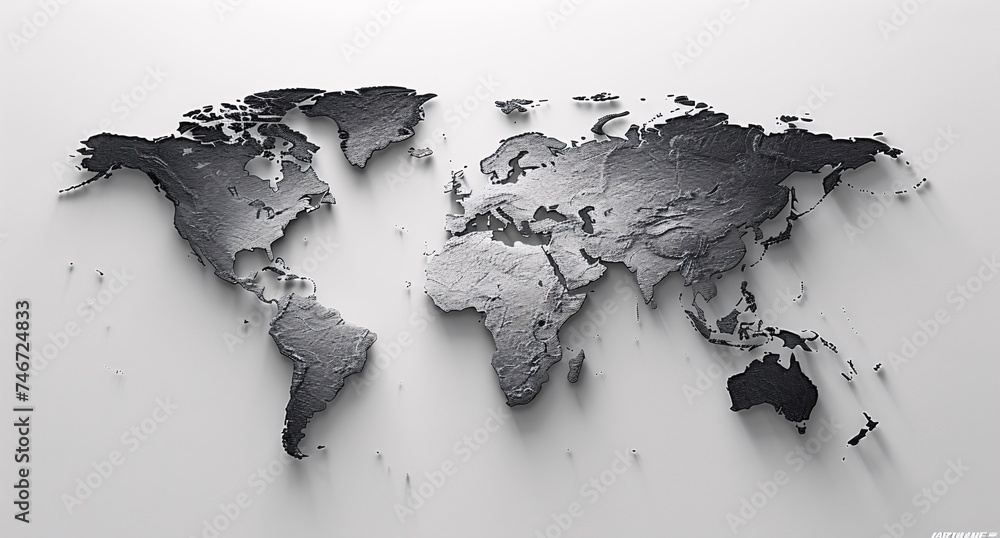 3D world map illustration	