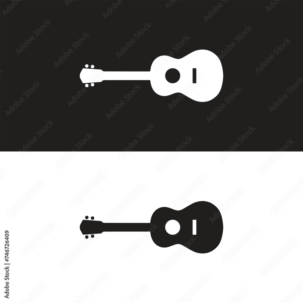 Acoustic Guitar Icon on Black and White Vector Backgrounds
Acoustic Guitar Icon on Black and White Vector Backgrounds
