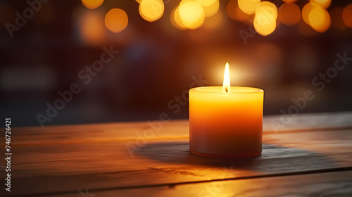Scented candle mockup  warm aesthetic composition