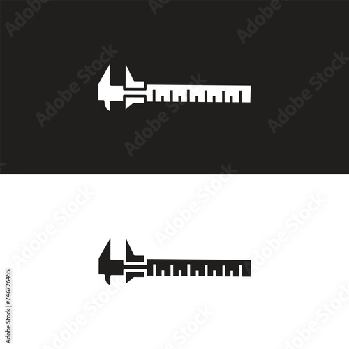 Calipers measure icon . Vernier caliper icon. Vector illustration. Linear tool symbol