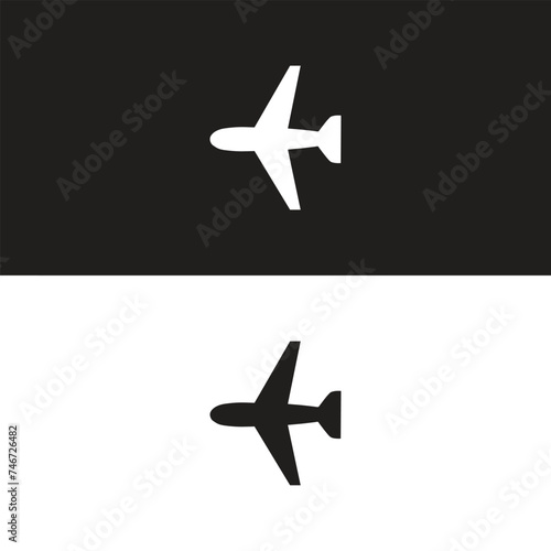 Airplane icon takeoff logo black pictogram set vector or plane take off flying silhouette shape graphic simple plain clipart symbol, airport airline jet circle sign, aeroplane thin line outline art