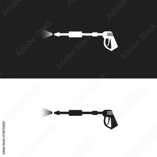 Pressure washing gun icon on white background. Cleaning sing. Pressure washing logo. flat style.
