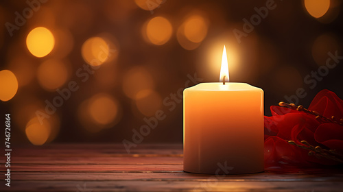 Scented candle mockup, warm aesthetic composition