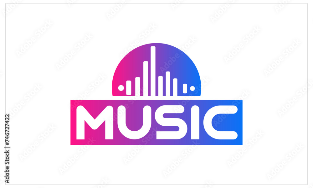 A modern typography music icon logo with a bold design, symbolizing innovation and creativity.
