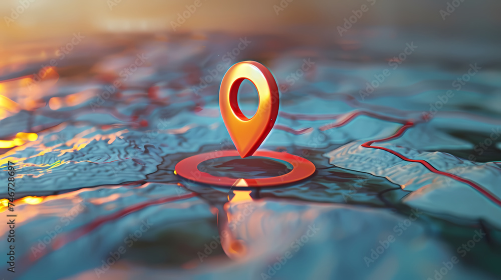 Map pointer and location icon or map navigation icon Map pointer and location icon or map navigation icon