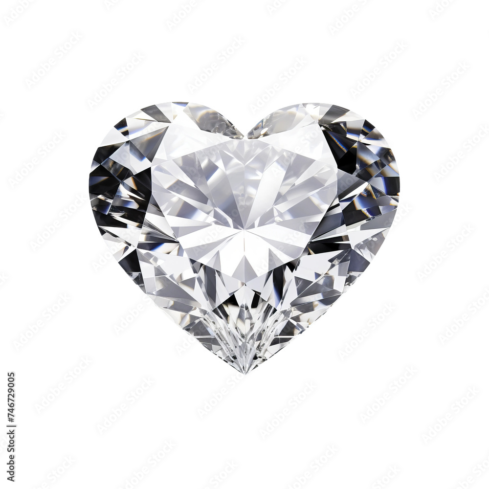 diamond heart isolated on white