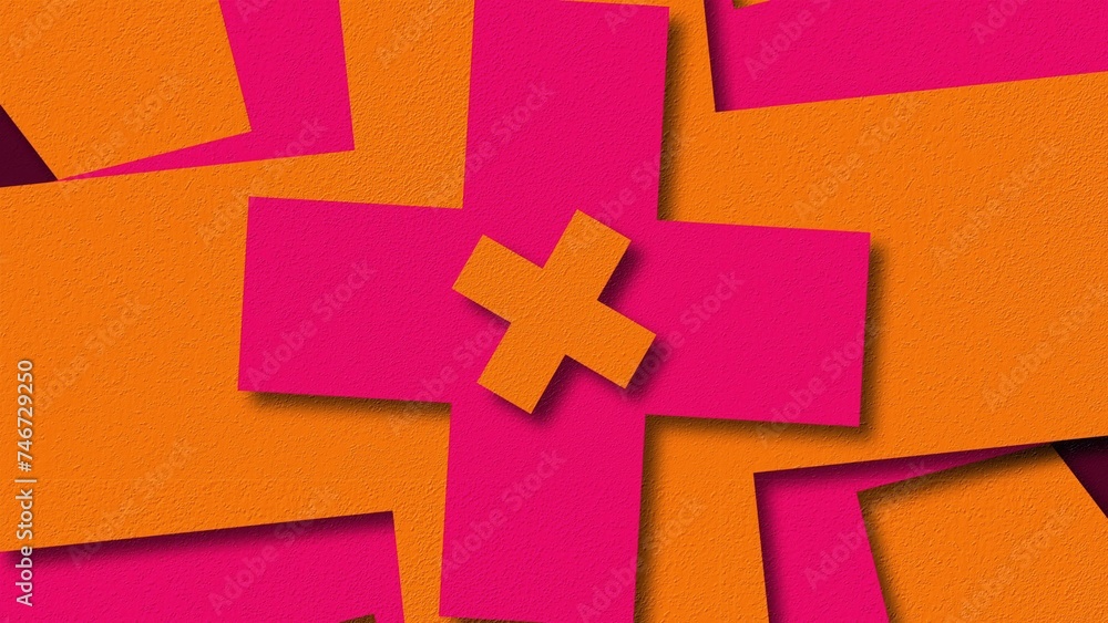 Obraz premium Abstract cross shapes. Computer generated 3d render