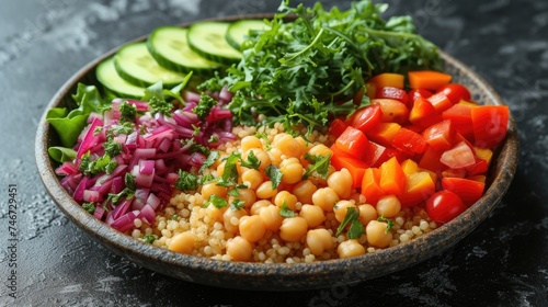 Colorful Vegan Quinoa Salad Bowl