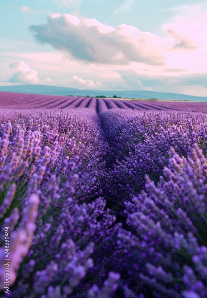 Lavender field in the sunlight