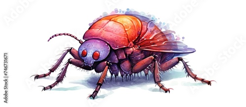 flea watercolor vector illustration with bright colors On a white background