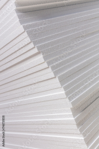 Background with stacked panels of Styrofoam.