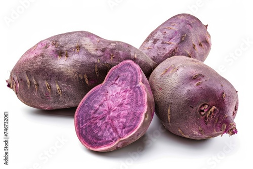 Purple sweet potato, isolated on white background