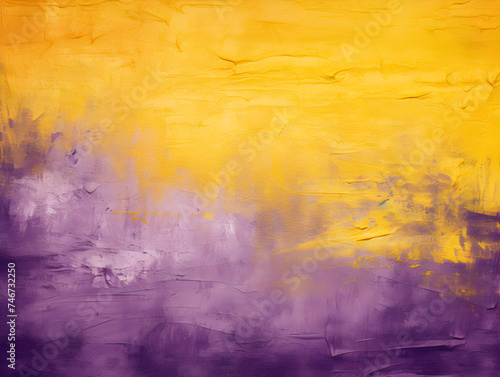 Abstract yellow and purple dry brush oil painting style texture background