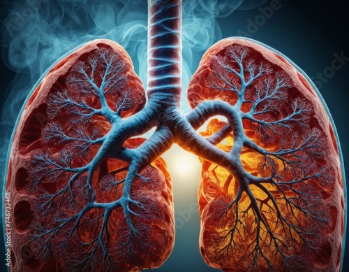 Human lungs and tobacco smoke