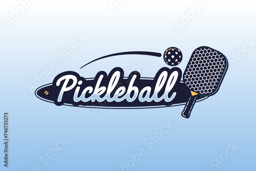 pickleball sports emblem vector illustration (ID: 746733273)