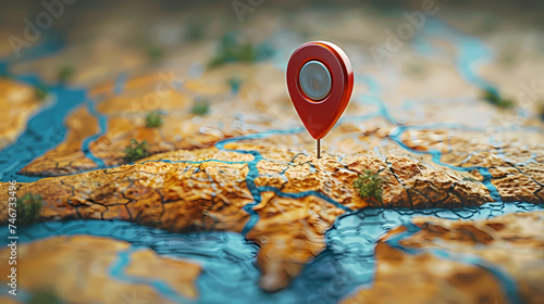 Map pointer and location icon or map navigation icon