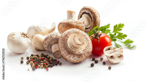Champignon mushrooms with spices and vegetables