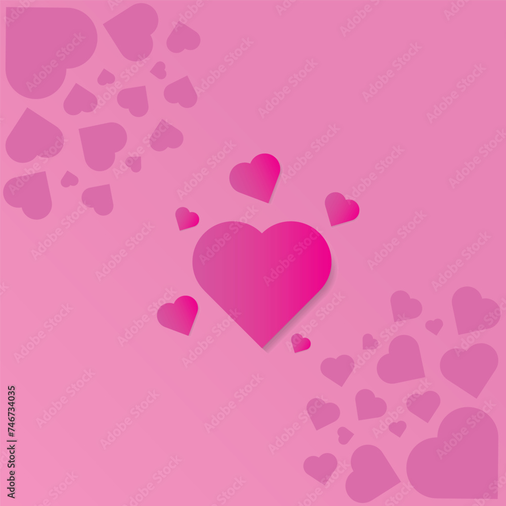 Pattern of love. Vector illustration heart with free space