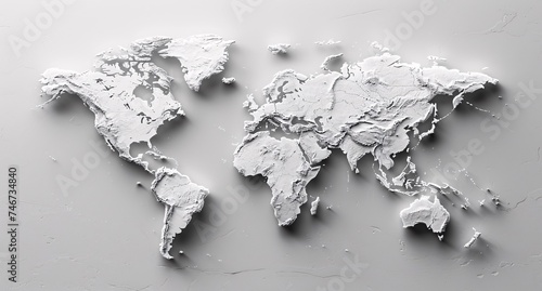 3D world map illustration  