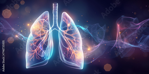 Human Lungs. Respiratory System Health and Anatomy photo