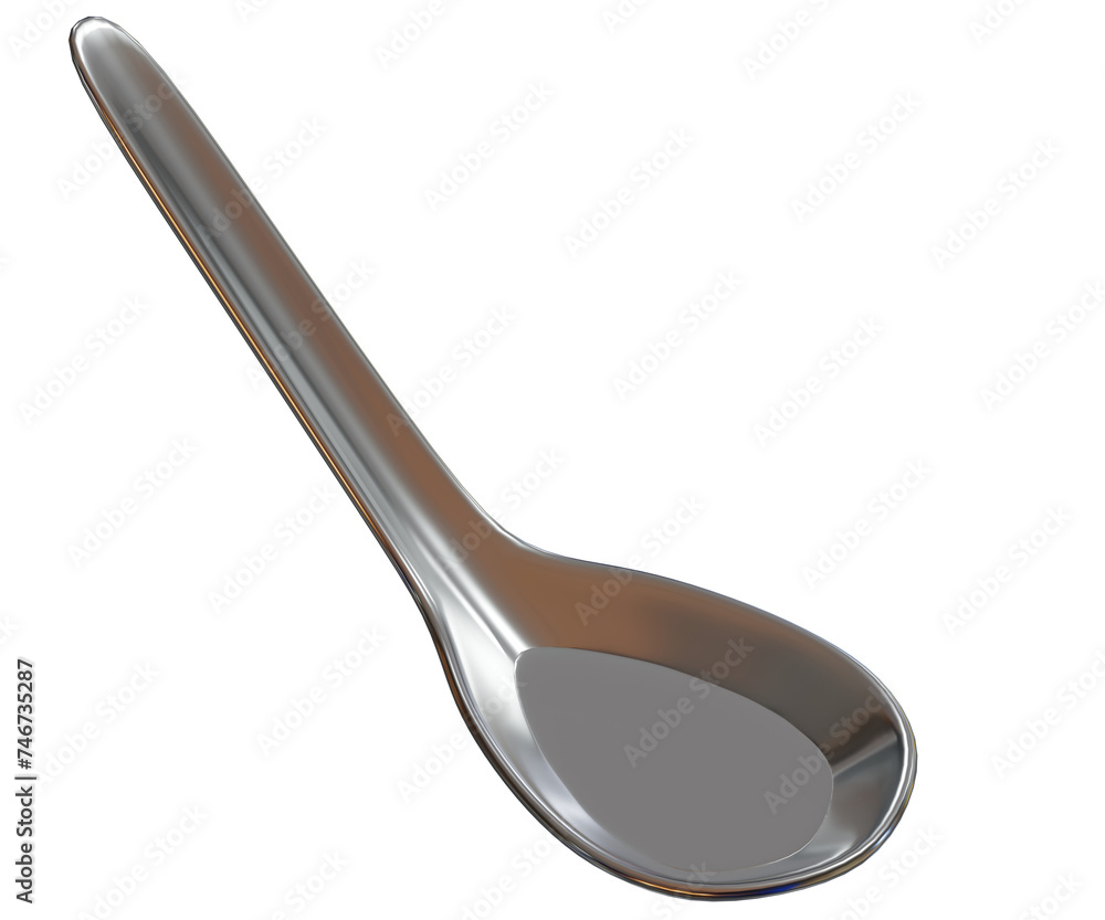 Short spoon stainless realistic. 3d rendering. Short spoon stainless realistic. 3d rendering.