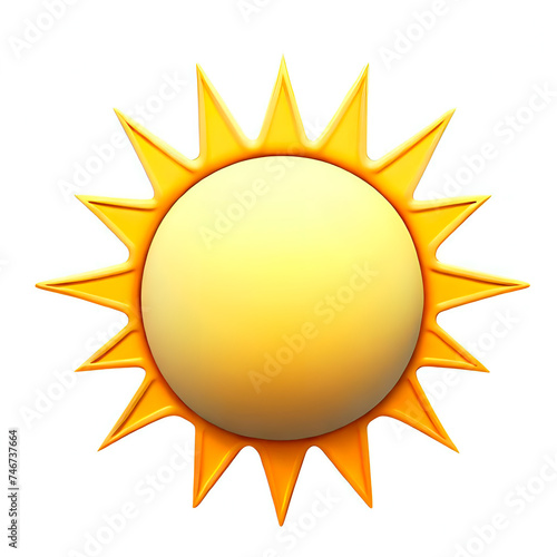 a sun, animated, 3D, art, white background 03