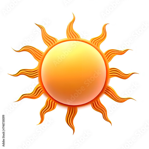 a sun, animated, 3D, art, white background 02