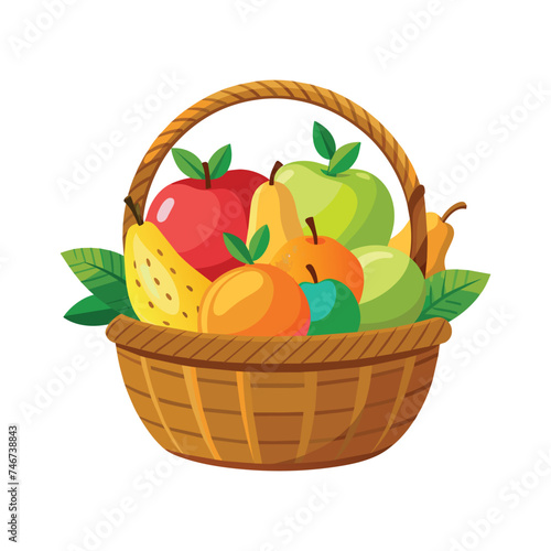 Fruits in traditional wicker basket