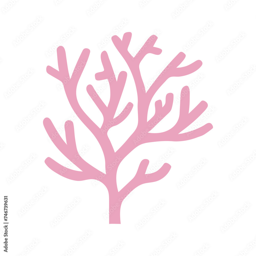 Tropical coral. Hand drawn vector illustration for travel design. Tropical coral. Hand drawn vector illustration for travel design.