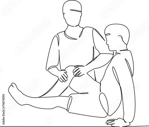 Osteopath examines a teenager's knee