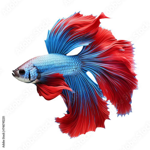 red blue isolated beta fish 