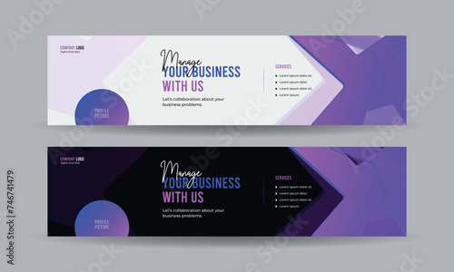 Linkedin cover design template or header, business creative banner, eps 10.	