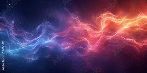 Vibrant grainy gradient abstract background neon blue purple orange pink glowing color shape on black background colorful poster web banner design