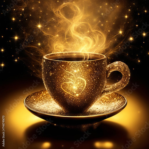 Hot black tea in magic cup
