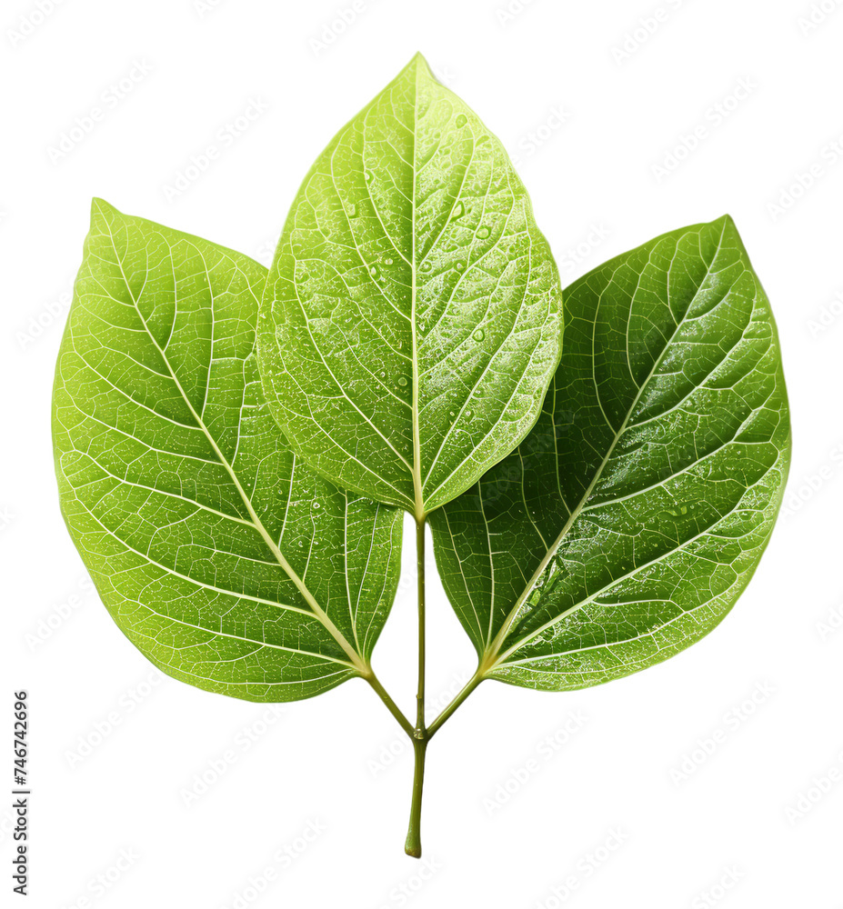 Obraz premium green leaf isolated on transparent background, generative ai