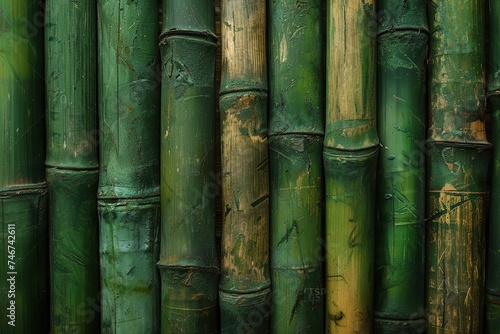A close up picture of a bamboo wall. Ai generative