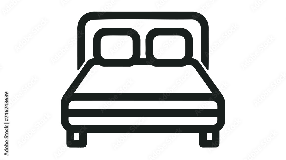 Double bed vector icon on white background Double bed vector icon on white background