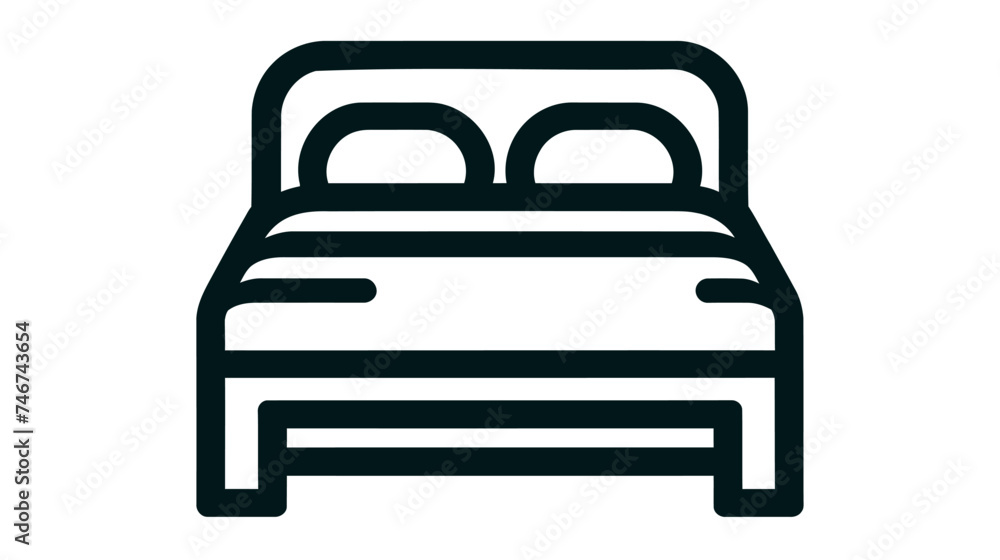 Double bed vector icon on white background Double bed vector icon on white background