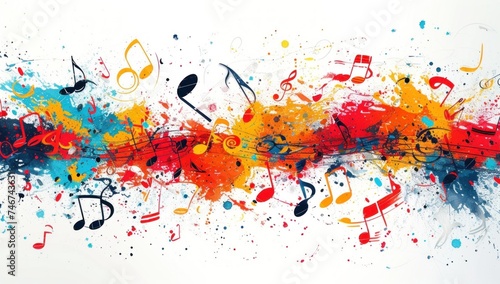 Abstract music background with notes	