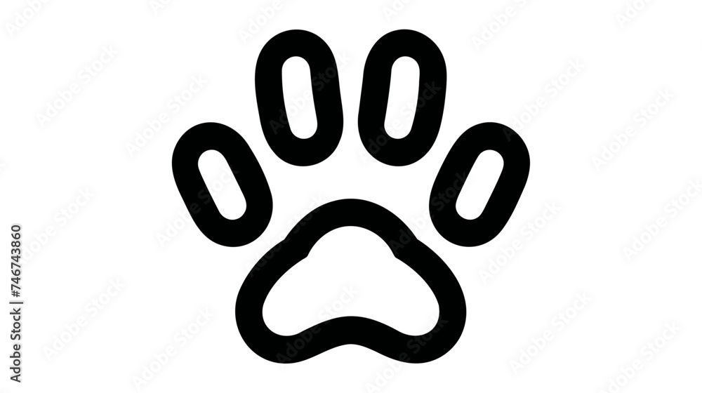 Black silhouette of a paw print, isolated. Black silhouette of a paw print, isolated.