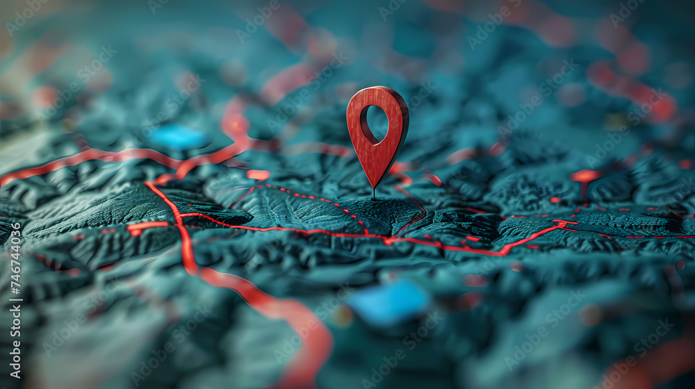 with locating pins in stylized city grid with locating pins in stylized city grid
