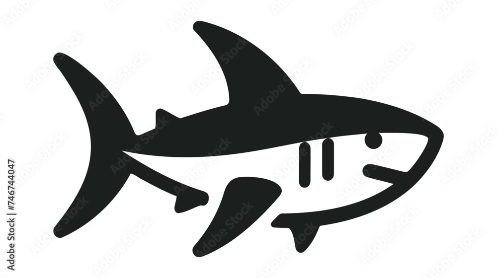 Fototapeta premium shark sign icon on a white background