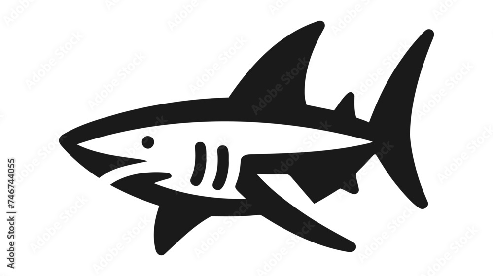 shark sign icon on a white background shark sign icon on a white background