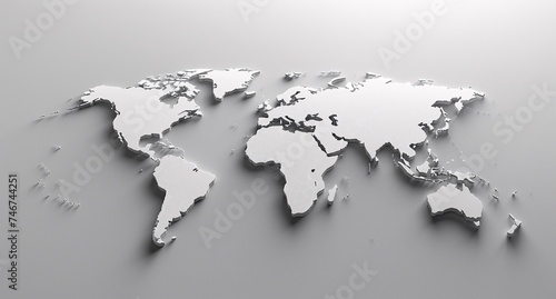 3D world map illustration 